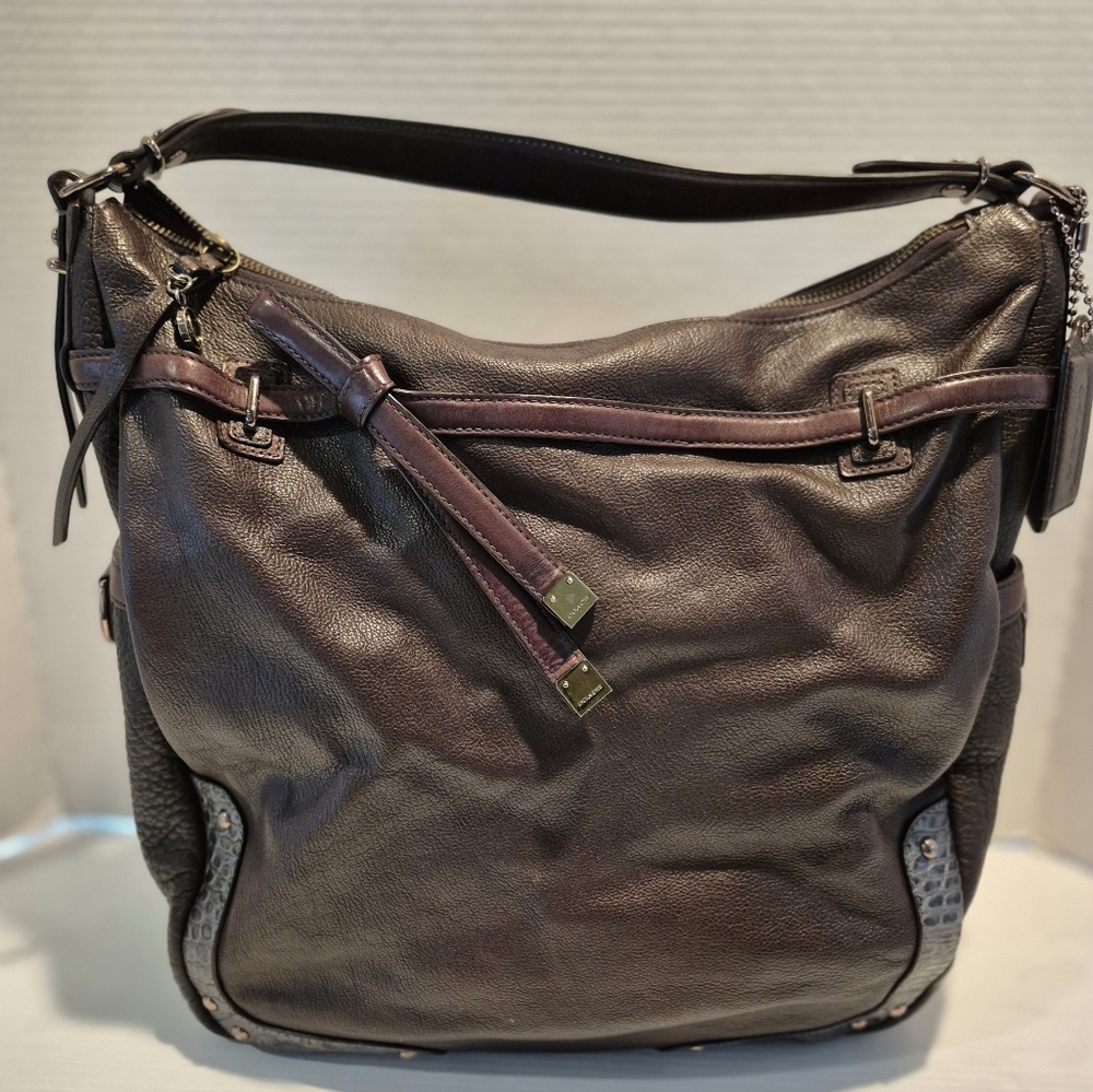 COACH 18665 Pinnacle Allie Leather Mahogany Brown Hobo Shoulder Bag
